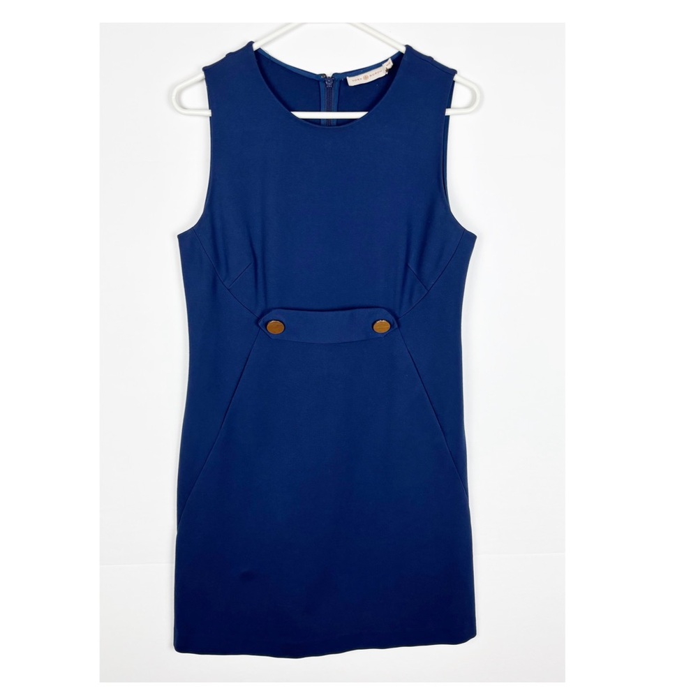 Tory Burch Brynn Dress Size Medium Navy Sleeveless Ponte - Picture 12 of 12